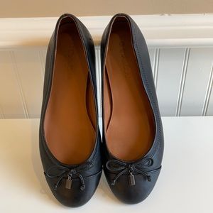 Coach black leather ballet flat